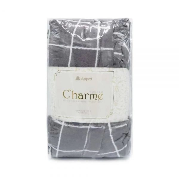 Roupão com Capuz Adulto Appel Charme Microfibra Flannel - Squares Grafite
