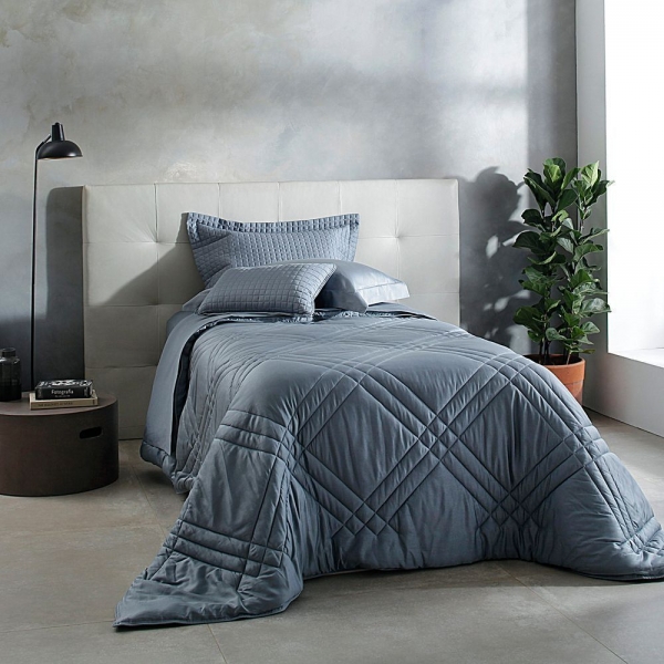 Edredom Solteiro Buddemeyer Vision Cetim 270 Fios - Azul