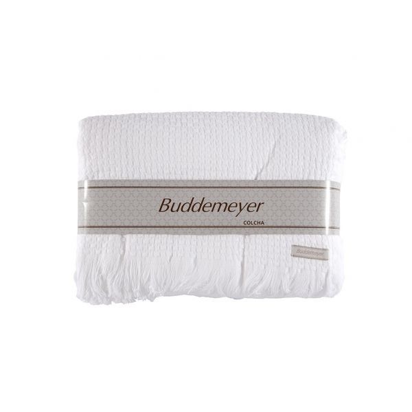 Colcha Solteiro Buddemeyer In Design com Franja - Branco