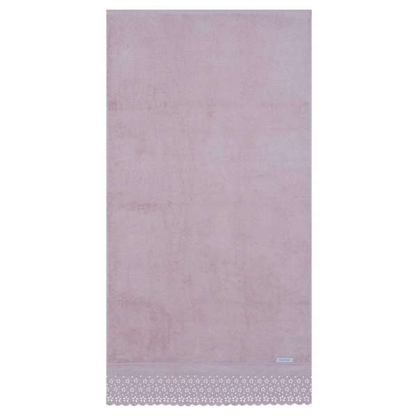 Toalha de Banho c/ Renda Buddemeyer Crystal 100% Algodão - Rosa 1634