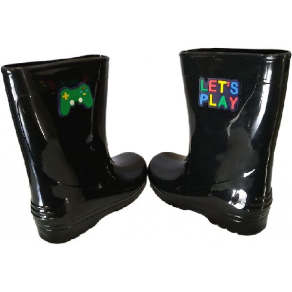 Galocha Infantil LueLua Cano Longo Let´s Play Preto - Preto