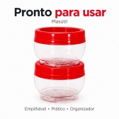 Kit 2 Potes Organizadores Gire E Trave 155ml Porta Temperos