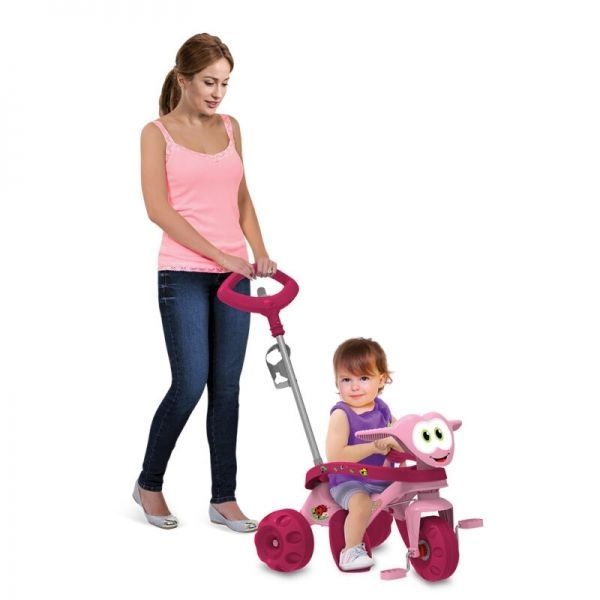 Triciclo Bandeirante Zootico Passeio e Pedal Joaninha - Rosa