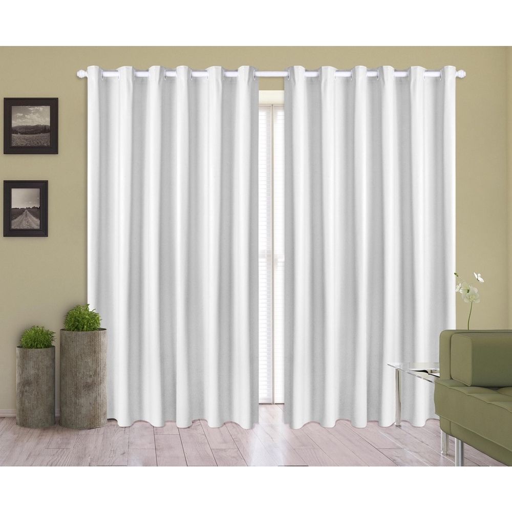 Cortina Blackout 4,2 x 2,8 m Bella Janela Pratika Lisa Cromo - Branco