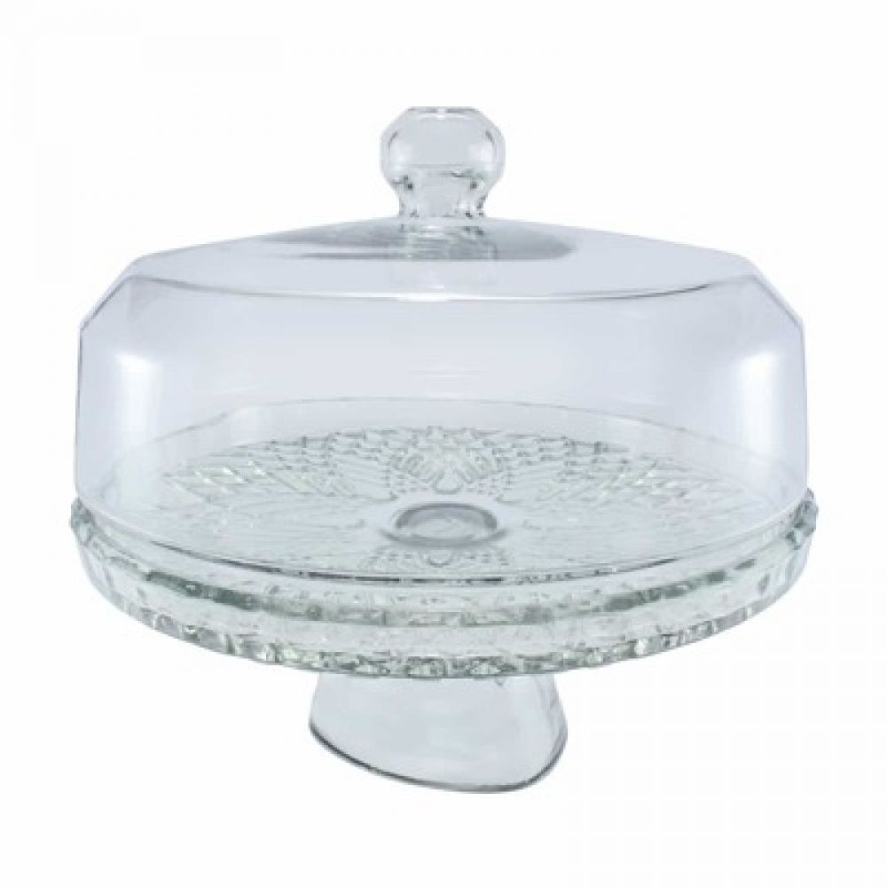 Boleira de Vidro Veneza com Pé e Tampa Mistral 31,5cm