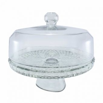 Boleira de Vidro Veneza com Pé e Tampa Mistral 31,5cm