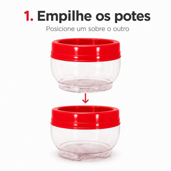 Kit 2 Potes Organizadores Gire E Trave 155ml Porta Temperos