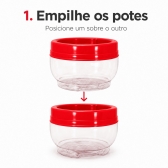 Kit 2 Potes Organizadores Gire E Trave 155ml Porta Temperos