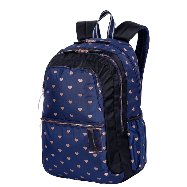 Mochila Grande Sestini 2 Compartimento Capricho Wishes - Azul