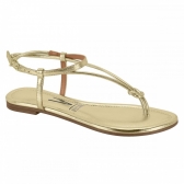 Sandália Feminina Vizzano Rasteira - Dourada