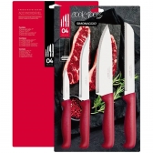 Conjunto de Facas Simonaggio Cook Tools 4 peças - Vermelho