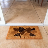 Capacho de Porta Fibra de Coco Uzoo 66 cm x 33 cm - Botanico Folhagem Marrom