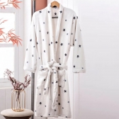 Roupão de Banho Adulto Vintage Stars Kacyumara - Branco