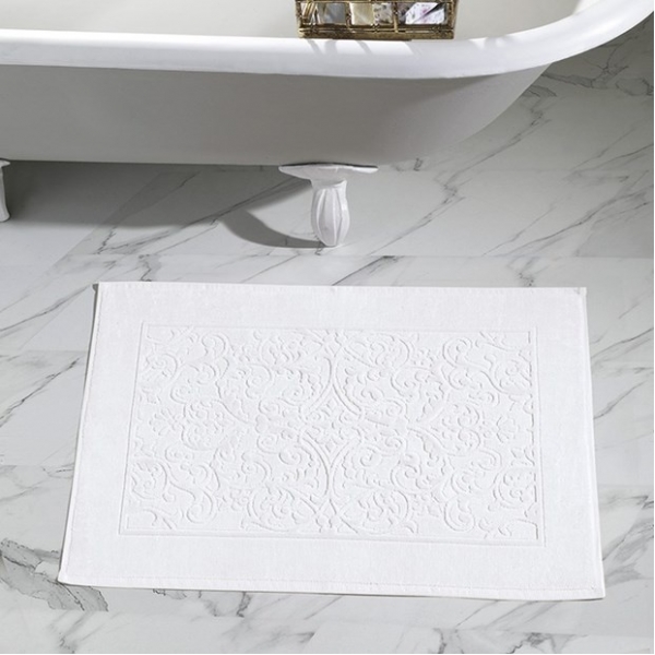Toalha de Piso Felpudo Dohler Jacquard Confort Lisa FJ-6408 - Branco