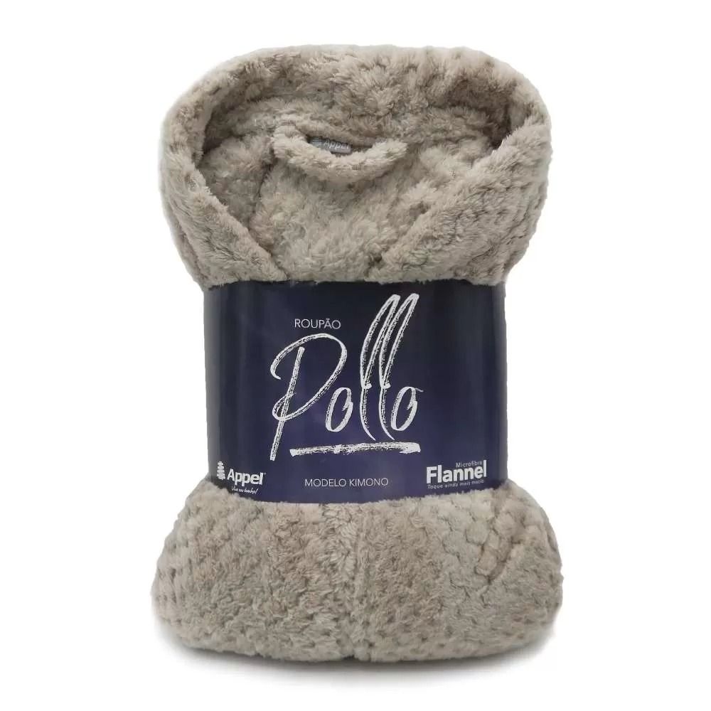 Roupão Adulto Appel Pollo Microfibra Flannel - Camurça