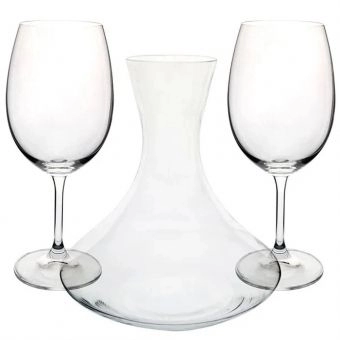 Jogo de Decanter e 2 Taças para Vinho Bohemia Forum Cristal