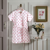 Roupão Adulto Com Manga Dohler Velour Fiori Estampado 100% Algodão - Fiore