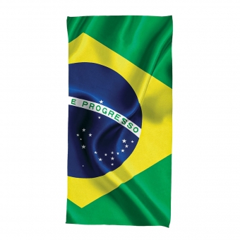 Toalha de Banho Aveludada de Praia Estampada Brasil Lepper