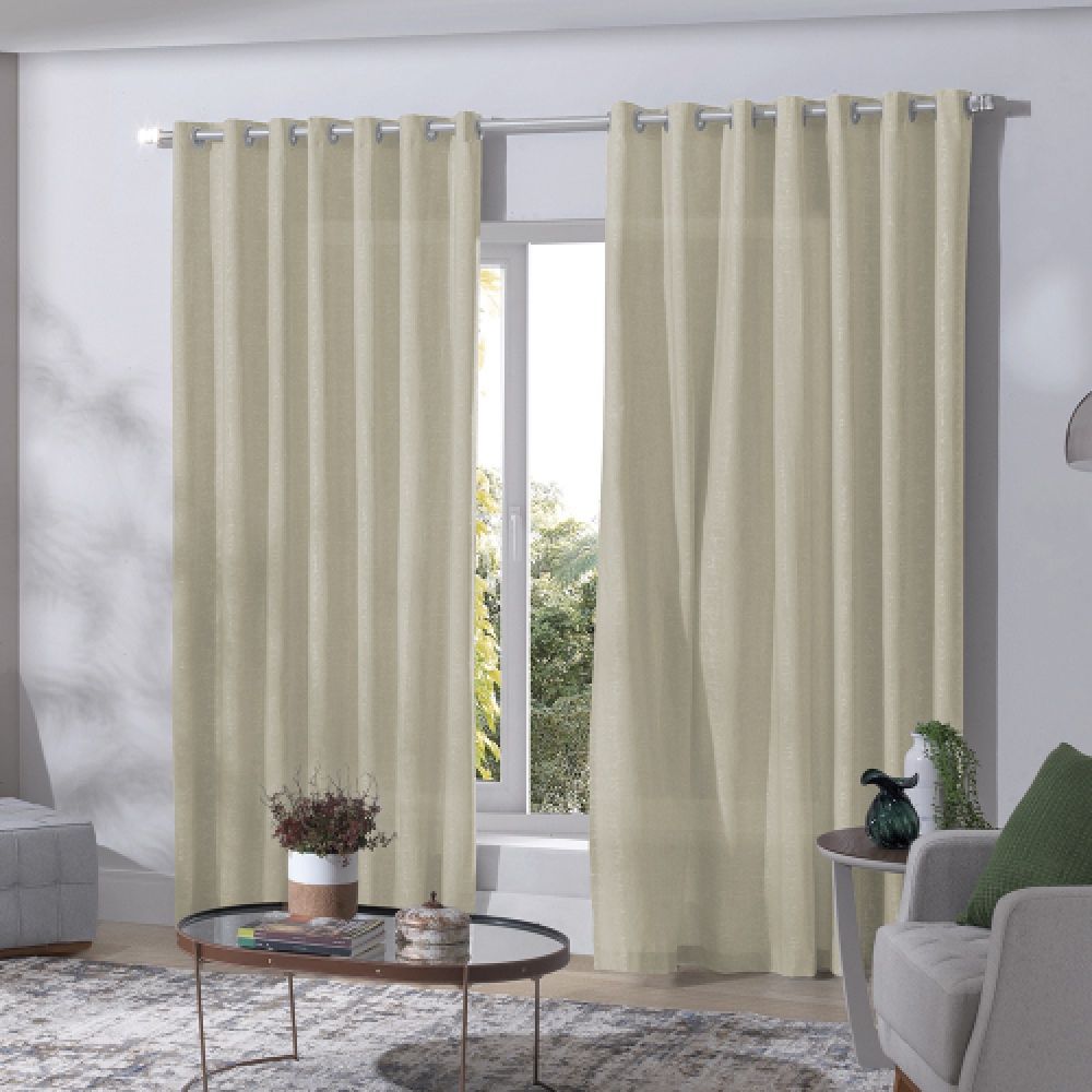 Cortina Bella Janela 3,00 m x 1,70 m Duo Mônaco - Areia