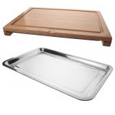 Tábua de Corte em Bambu com Bandeja Aço Inox Dynasty