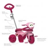 Triciclo Bandeirante Zootico Passeio e Pedal Joaninha - Rosa