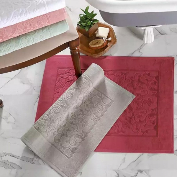 Toalha de Piso Felpudo Dohler Jacquard Confort Lisa FJ-6408 - Branco
