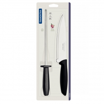 Jogo de Faca com Chaira Tramontina Inox Plenus