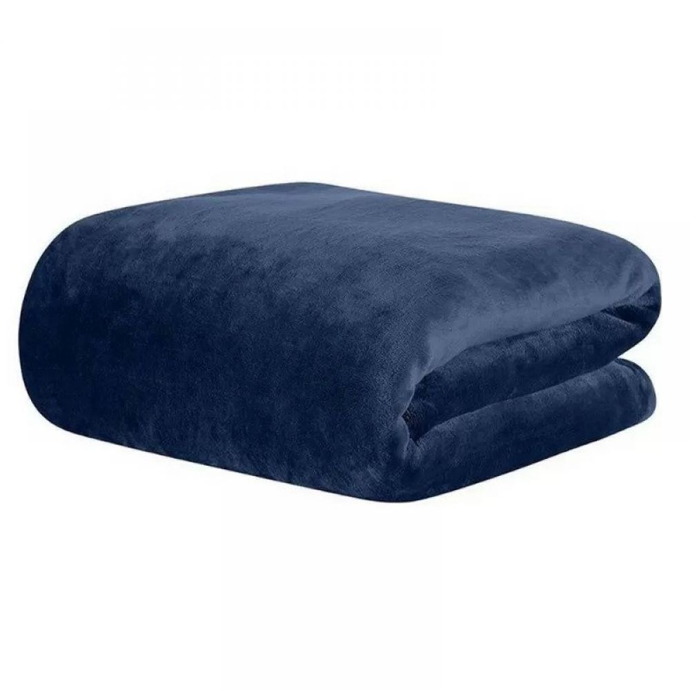 Cobertor Casal Kacyumara Blanket 300 Toque de Seda - Azul Marinho