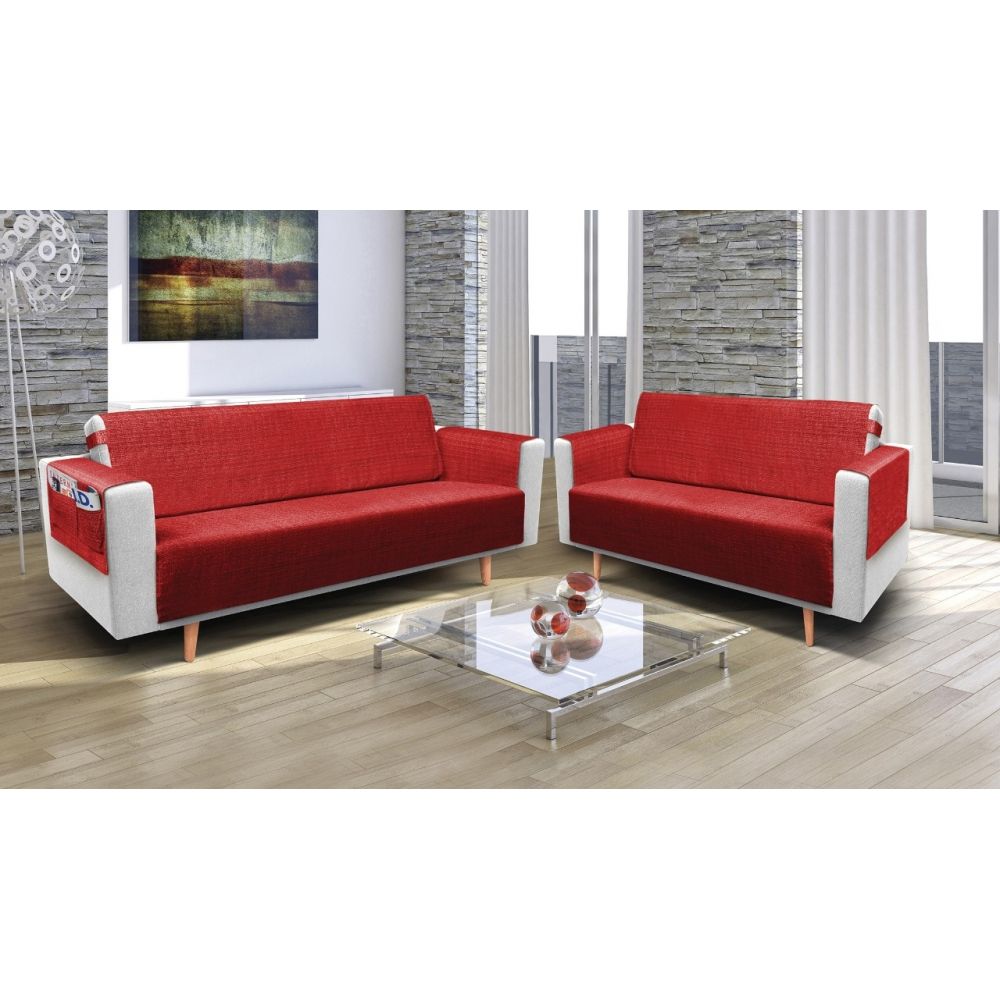 Protetor para Sofá 2 e 3 Lugares Elegance Vermelho Izaltex