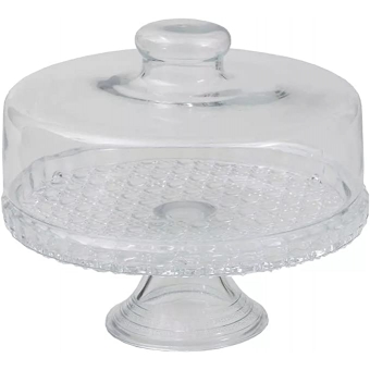 Prato Colonial de Vidro com Pé e Tampa Mistral 30 cm