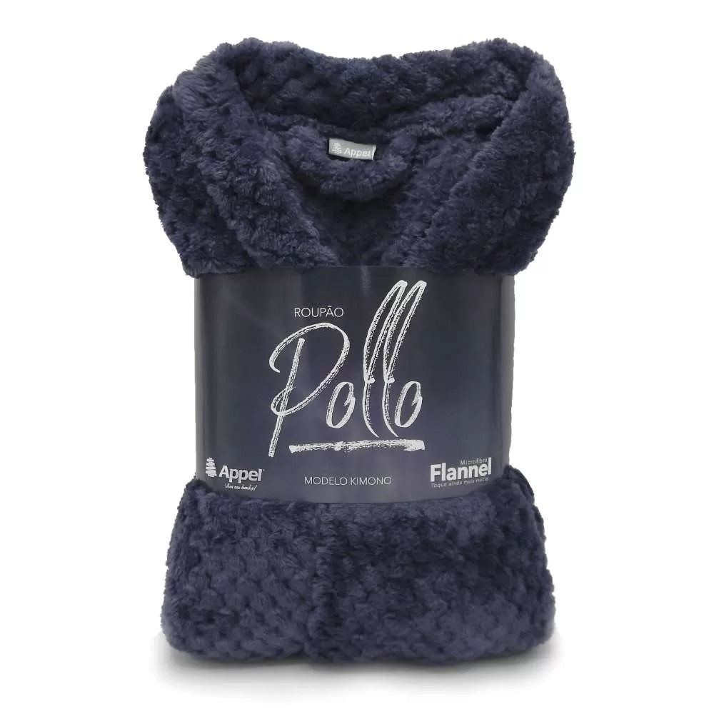 Roupão Adulto Appel Pollo Microfibra Flannel - Chumbo