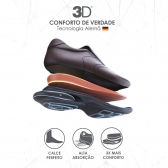 Sapato Masculino Casual Jota Pe 3D Vision em Couro - Preto