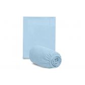 Jogo de Lençol para Berço Hug com Elástico - Azul