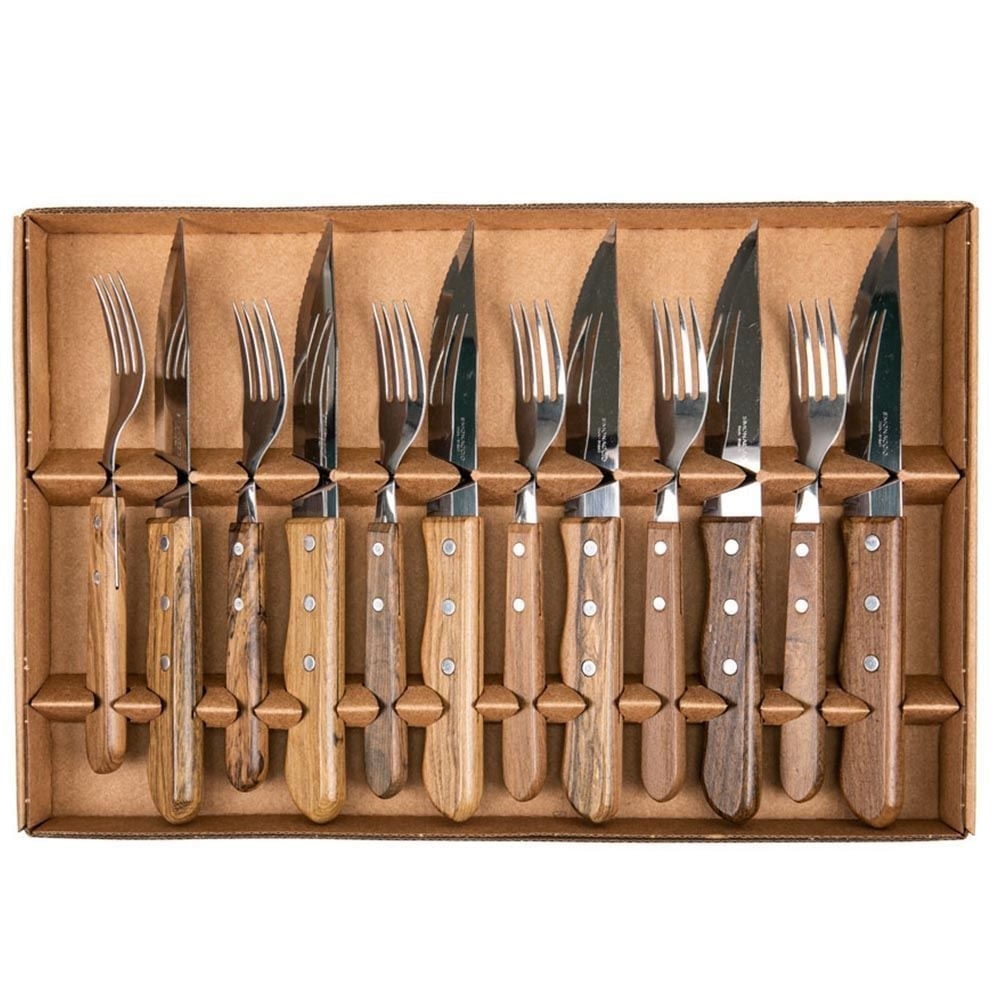 Conjunto para Churrasco Simonaggio 12 peças Inox e Madeira