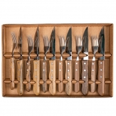 Conjunto para Churrasco Simonaggio 12 peças Inox e Madeira