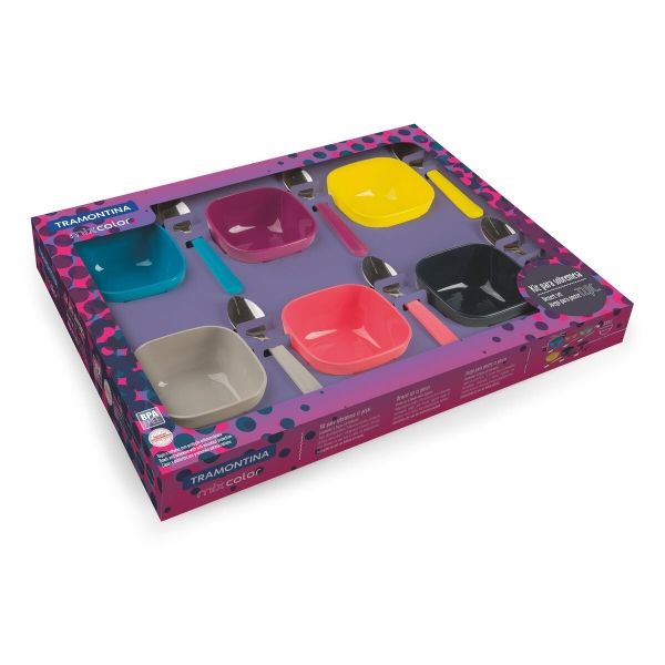 Jogo para Sobremesa Mix Color 12 peças Tramontina