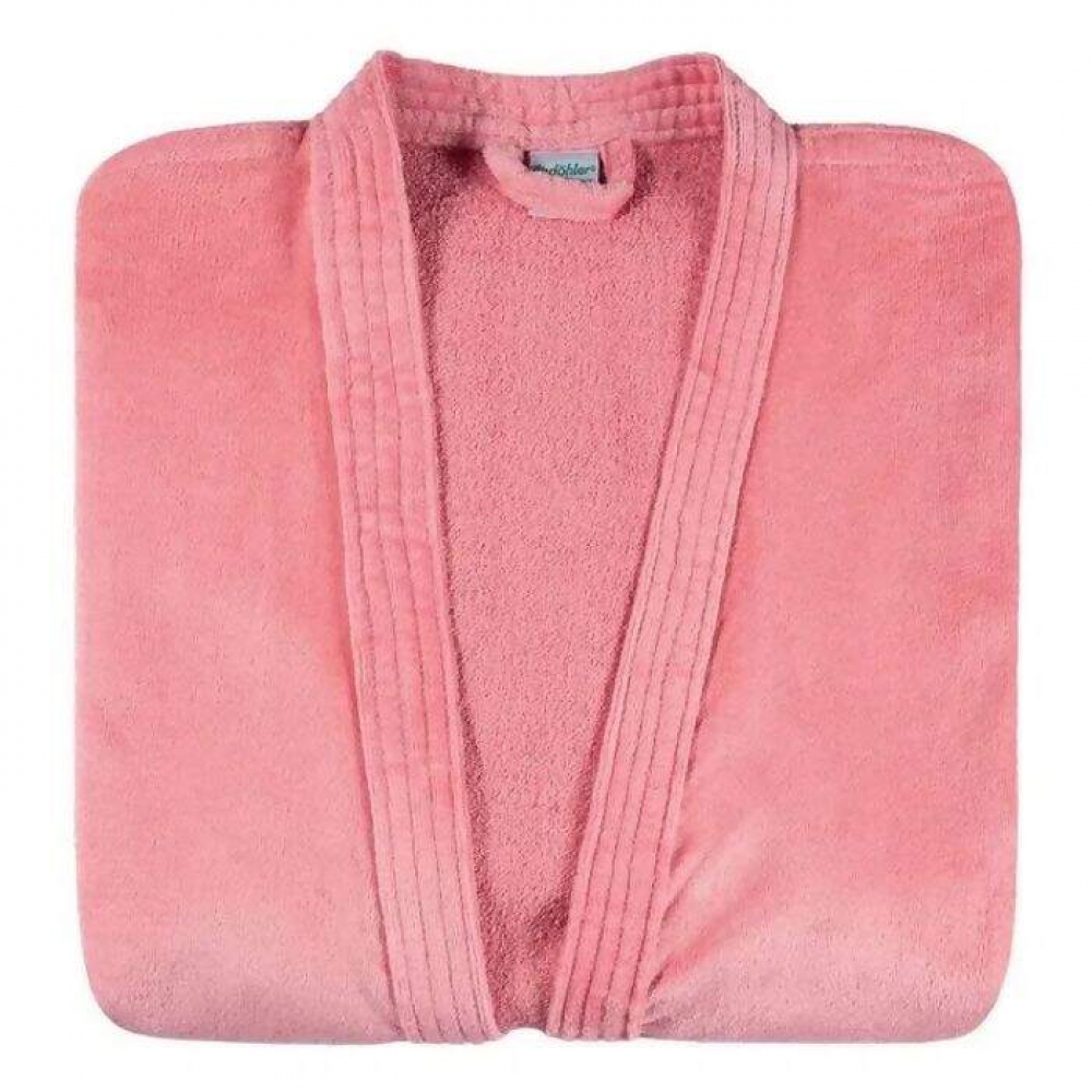 Roupão Adulto com Manga Dohler Velour Confort 100% Algodão - Rose