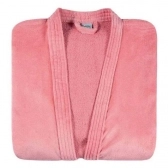Roupão Adulto com Manga Dohler Velour Confort 100% Algodão - Rose
