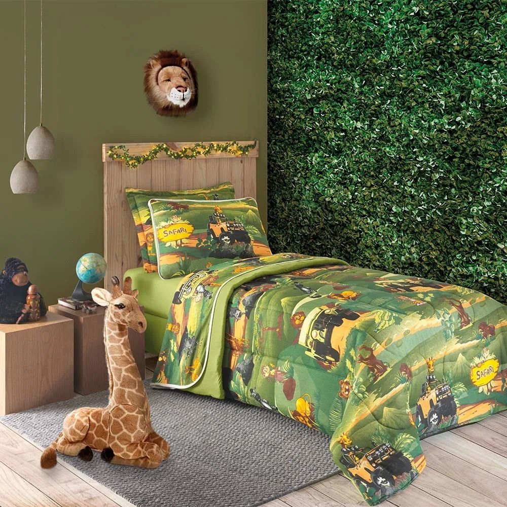 Jogo de Cama 3 Peças Safari Divertido Solteiro Vivaldi Kids