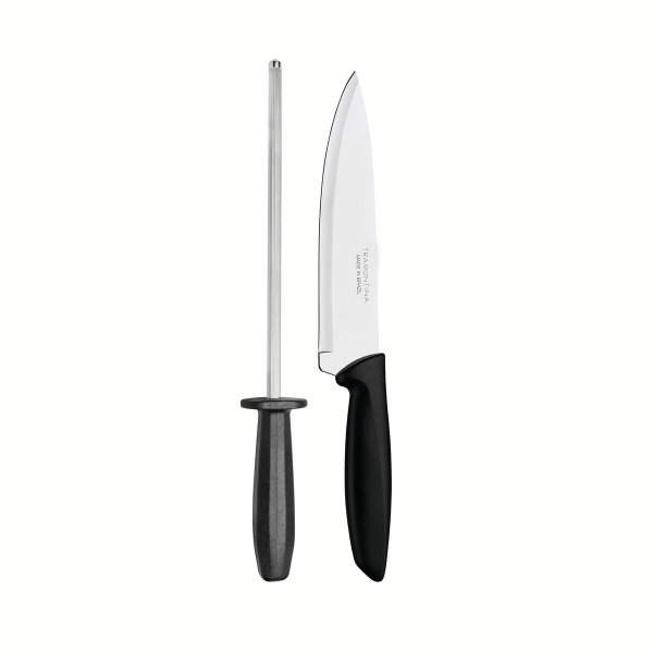 Jogo de Faca com Chaira Tramontina Inox Plenus