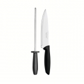 Jogo de Faca com Chaira Tramontina Inox Plenus