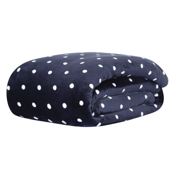 Cobertor Solteiro Kacyumara Blanket Vintage Toque de Seda - Azul Marinho