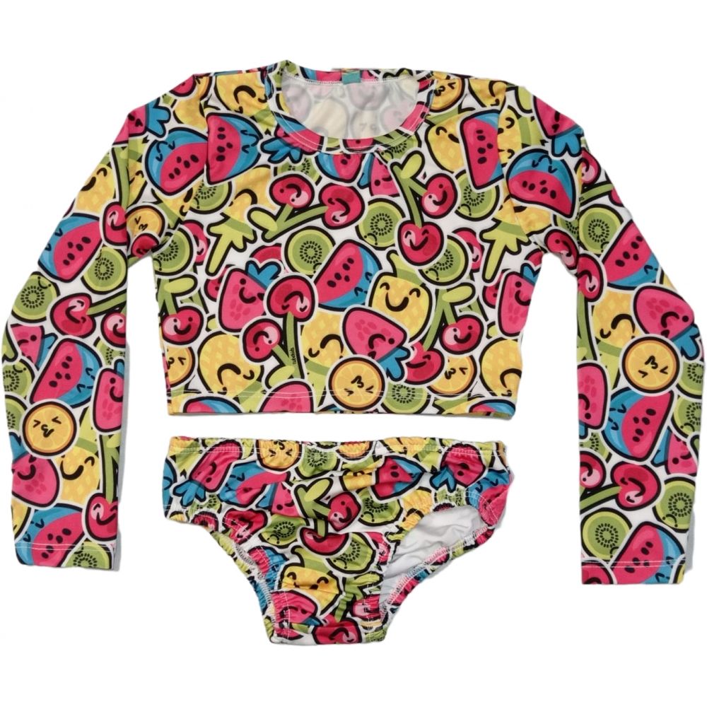 Conjunto Infantil de Praia Proteção Uv Tube Kids - Frutas