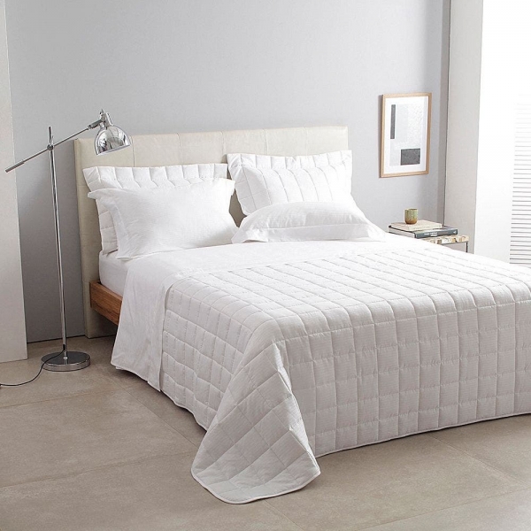 Jogo de Cama Casal Buddemeyer Damask Square Cetim 300 fios - Branco