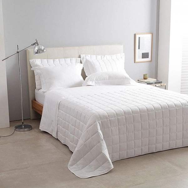 Jogo de Cama Casal Buddemeyer Damask Square Cetim 300 fios - Branco
