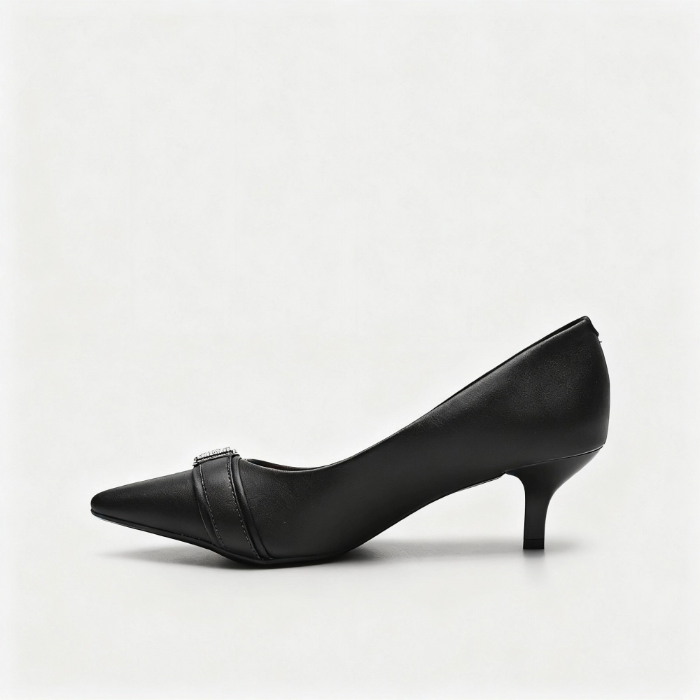 Sapato Feminino Vizzano Scarpin Pelica Bico Fino - Preto