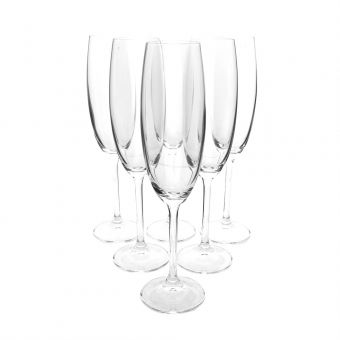 Jogo 6 Taças Champagne 220 ml Bohemia Crystalite 415/220