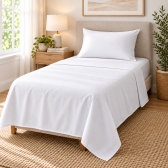 Jogo de Cama Solteiro 3 peças Teka Diamante 150 Fios - Branco 012