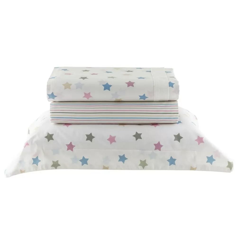 Jogo de Cama Solteiro 3 Pçs Kacyumara Vida Bela Star Color - Estrelas