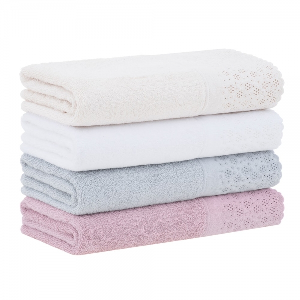 Toalha de Banho c/ Renda Bordada Buddemeyer Lovely - Rosa 1636